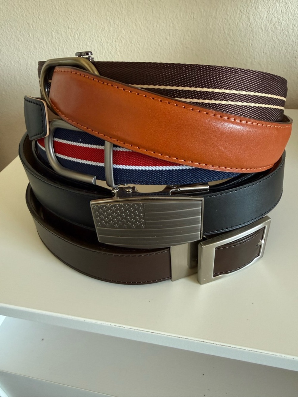 Nextbelt Assorted Men's NextBelts - Brown, Black, Tan, Navy & Striped.